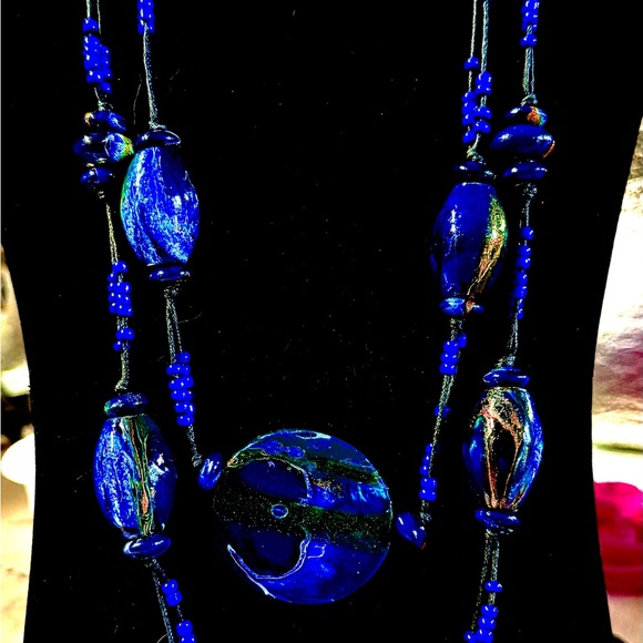 LUMINA – BLUE MURANO GLASS NECKLACE